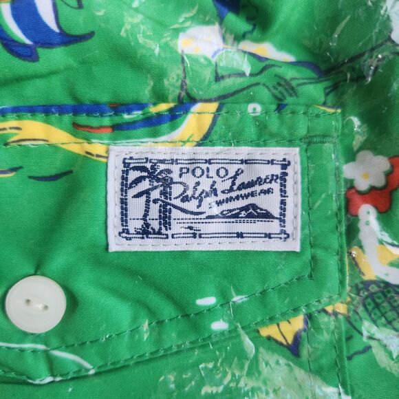 NWT Polo Ralph Lauren Hawaiian Traveller Tropical Swim Shorts Men Sz 3XB Green - Picture 4 of 7
